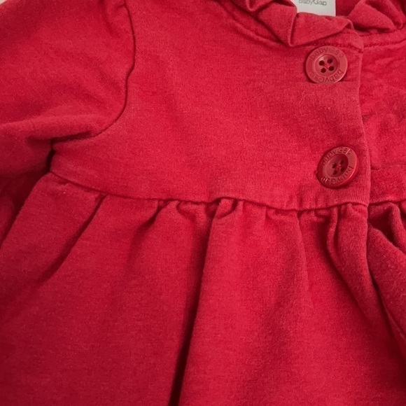 6/$20 ⭐️ GAP Red Ruffled Neckline Pea Coat US 18-24 - Picture 6 of 7